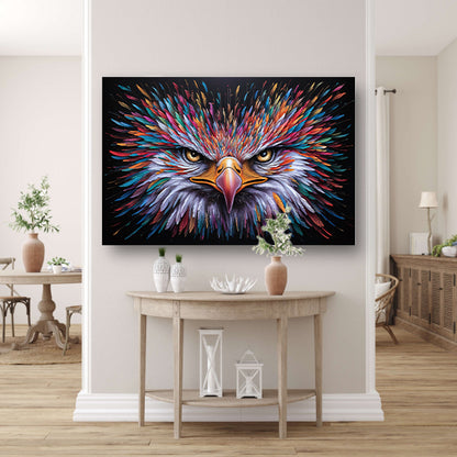Kleurrijke psychedelische adelaar print voor inrichtingposter