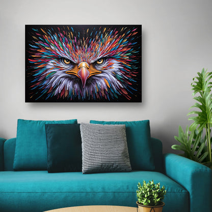 Kleurrijke psychedelische adelaar print voor inrichtingposter