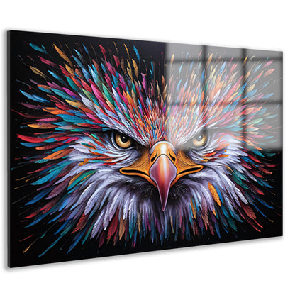 Kleurrijke psychedelische adelaar print voor inrichting acrylglas