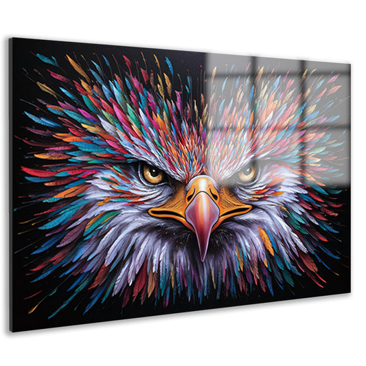 Kleurrijke psychedelische adelaar print voor inrichting acrylglas