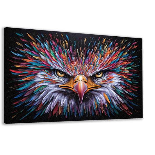 Kleurrijke psychedelische adelaar print voor inrichting canvas