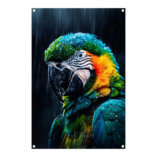 Papegaai in kleurrijke vorm tuinposter