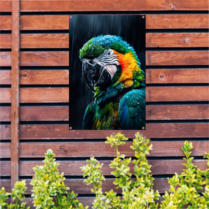 Papegaai in kleurrijke vorm tuinposter