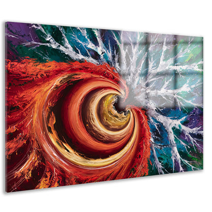 Abstracte kleurrijke spiraal met dynamiek acrylglas