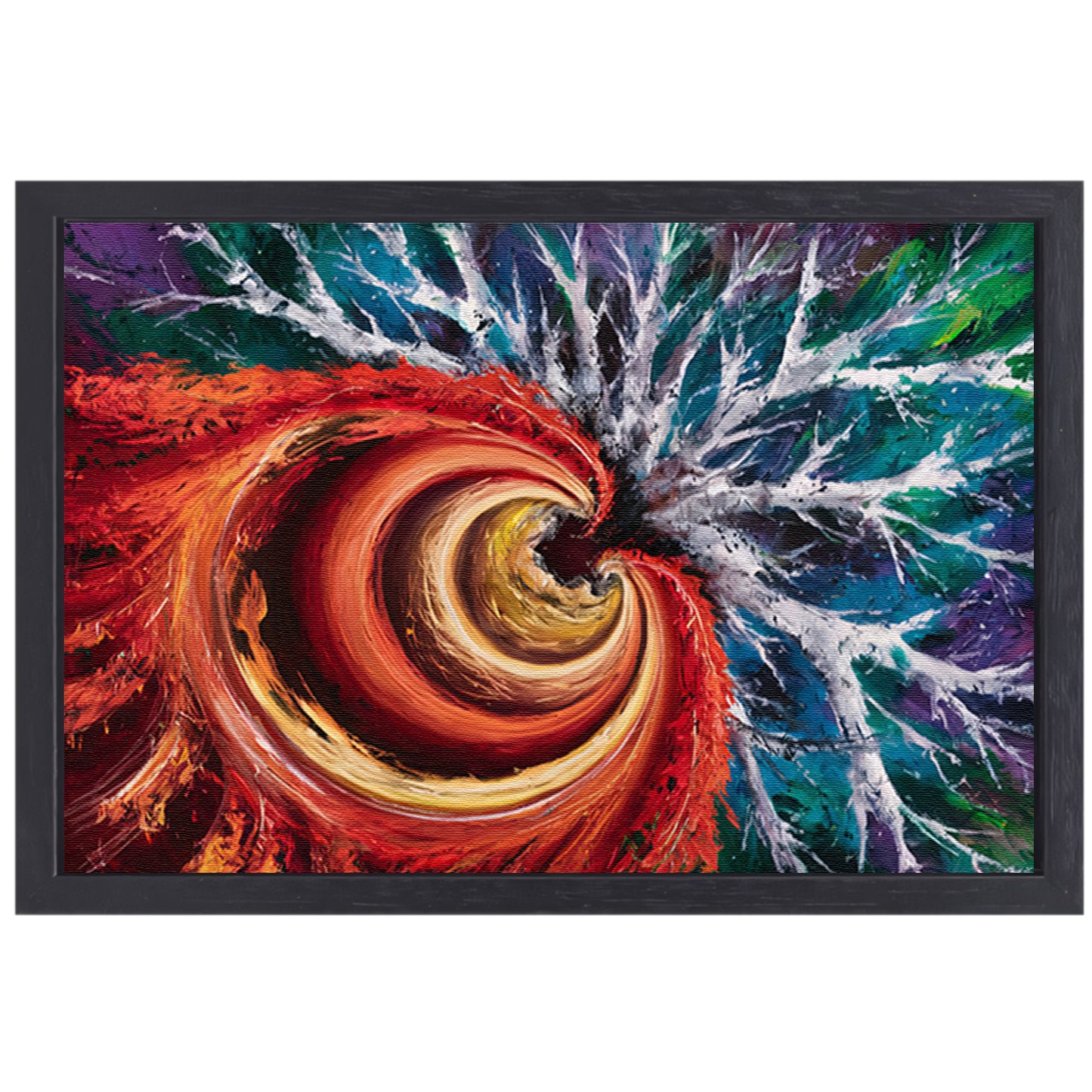 Abstracte kleurrijke spiraal met dynamiek canvas met baklijst