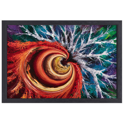 Abstracte kleurrijke spiraal met dynamiek canvas met baklijst