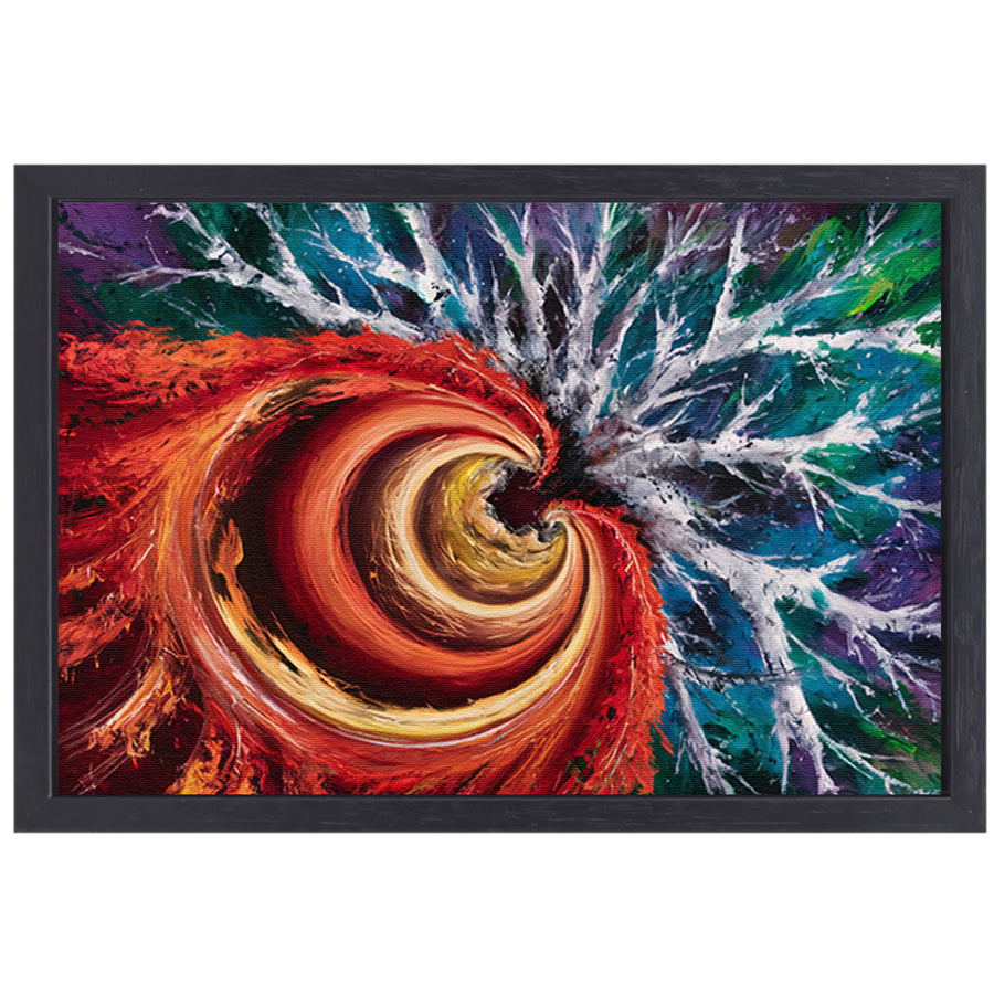 Abstracte kleurrijke spiraal met dynamiek canvas met baklijst