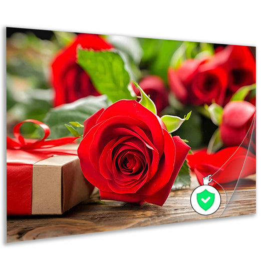Rode Rozen met Lint poster