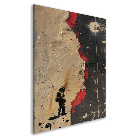 Astronaut Verkent Abstract Ruimtewereld canvas