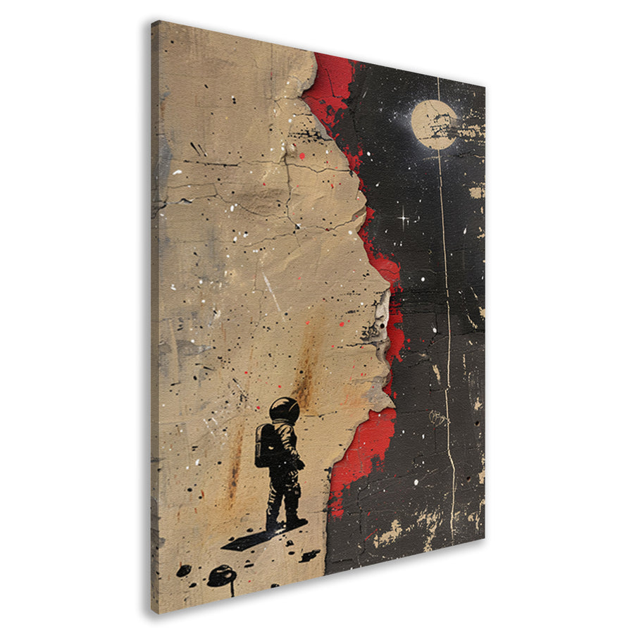Astronaut Verkent Abstract Ruimtewereld canvas