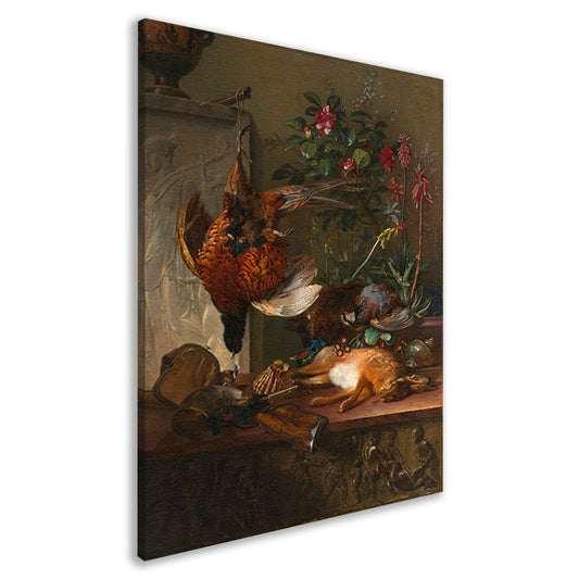 Stilleven met jachtbuit en Griekse stèle - Georgius Jacobus Johannes van Os canvas
