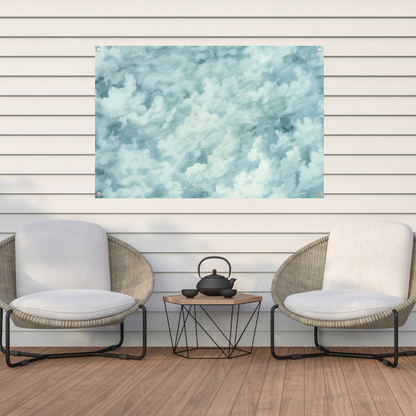 Schilderij van wolken in abstracte stijl tuinposter