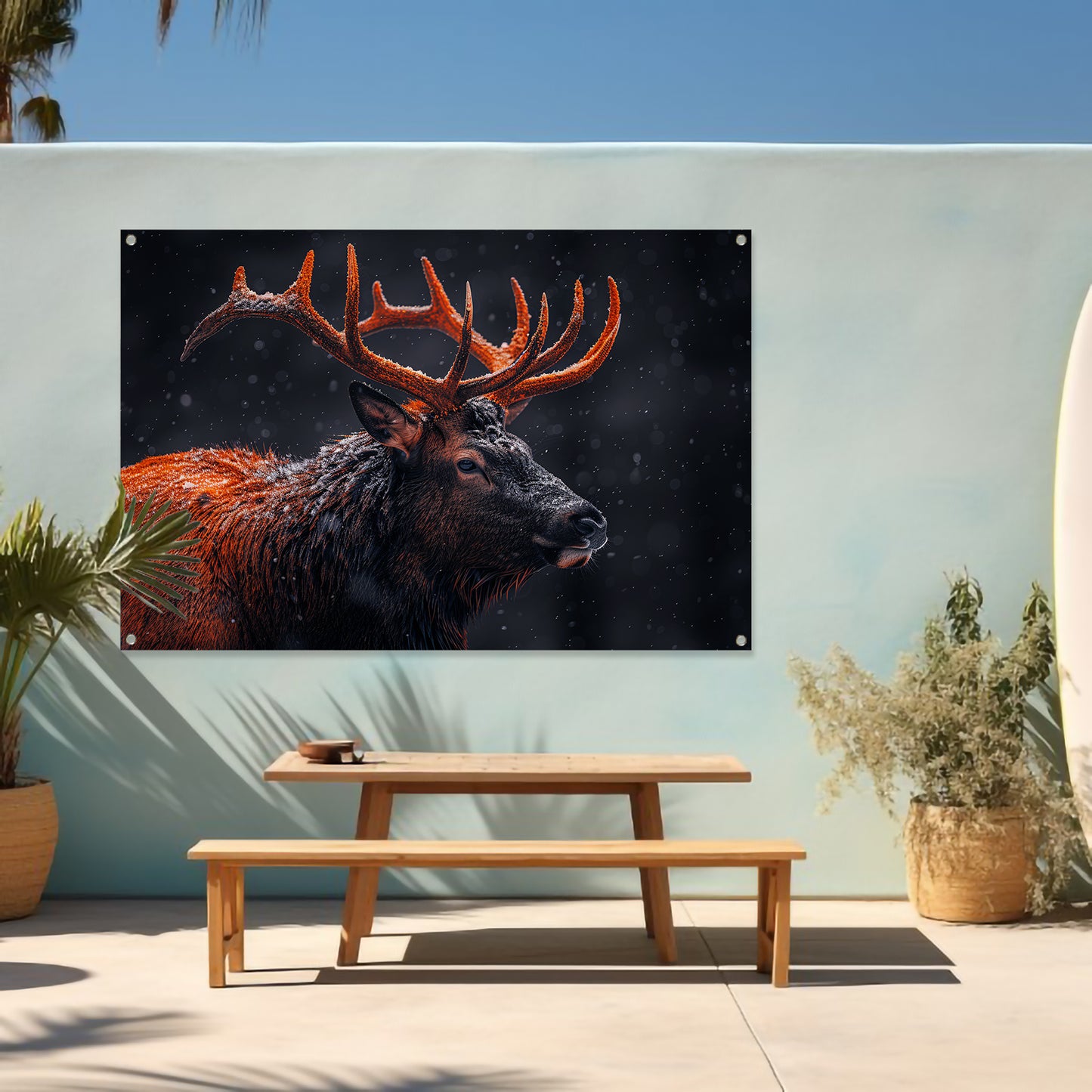 Sneeuwhoorn in Winterlandschap tuinposter