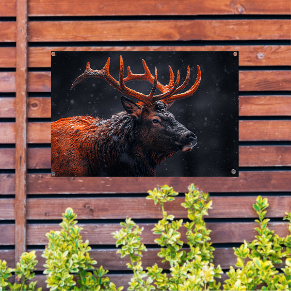 Sneeuwhoorn in Winterlandschap tuinposter