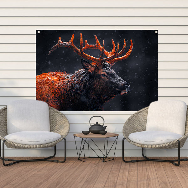 Sneeuwhoorn in Winterlandschap tuinposter