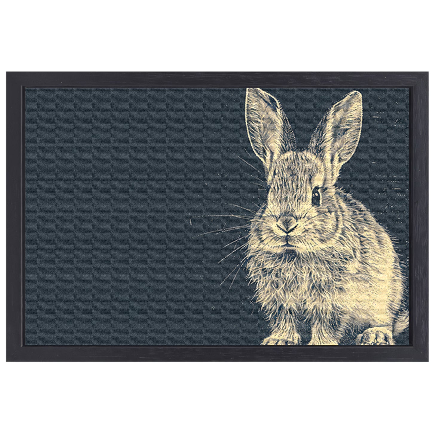 Gedetailleerde lijntekening van een konijn canvas met baklijst