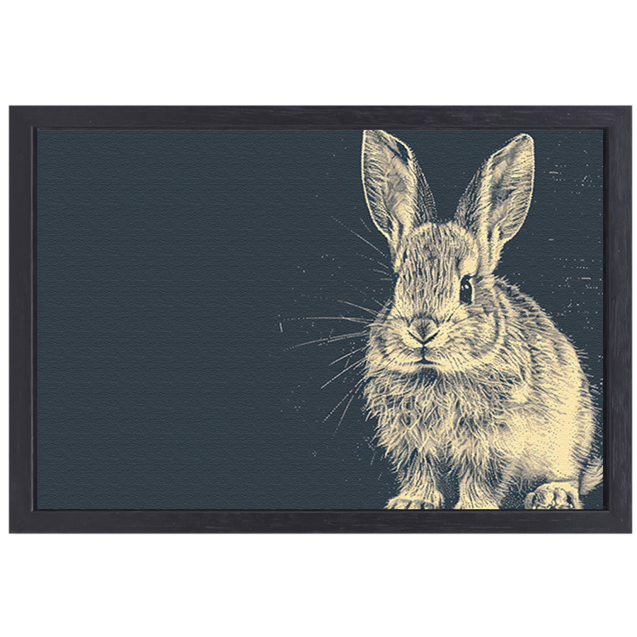 Gedetailleerde lijntekening van een konijn canvas met baklijst