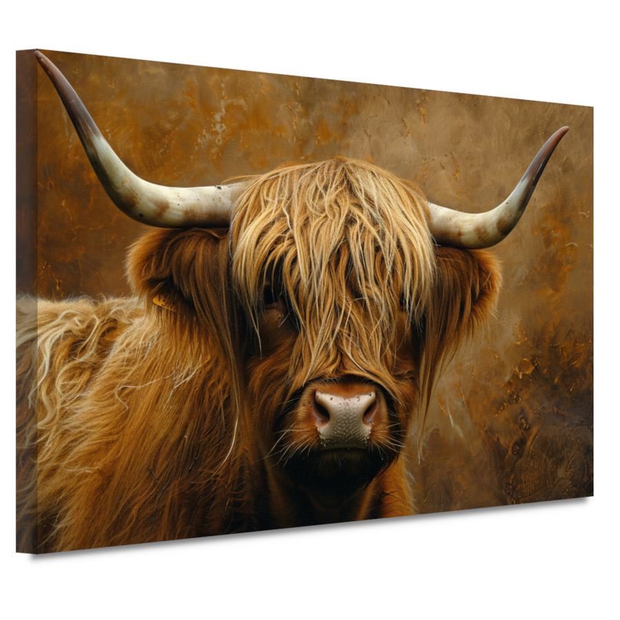 Schotse Hooglander - Majestueuze Blik en Vacht canvas