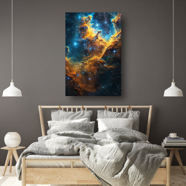Kosmische Nevel Explosie in Levendige Kleuren canvas