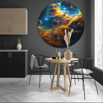 Kosmische Nevel Explosie in Levendige Kleuren forex muurcirkel