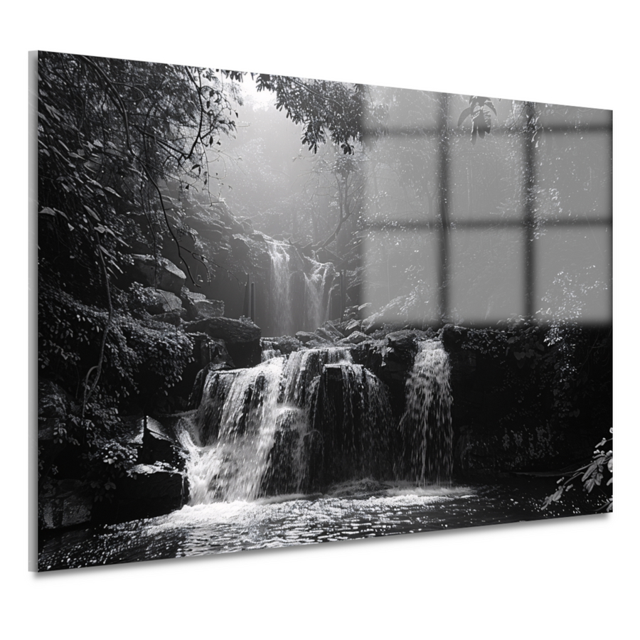 Klassieke Zwart-Wit Waterval acrylglas