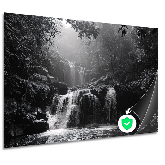 Klassieke Zwart-Wit Waterval poster