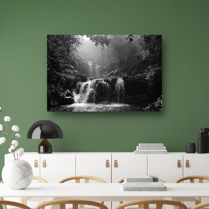 Klassieke Zwart-Wit Waterval canvas