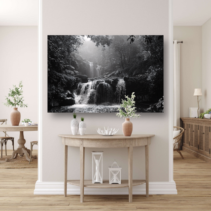 Klassieke Zwart-Wit Waterval canvas