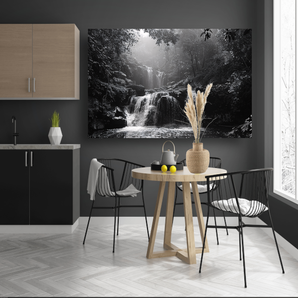 Klassieke Zwart-Wit Waterval canvas