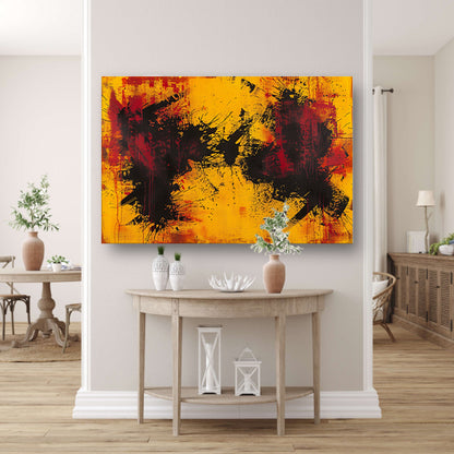 Abstract schilderij met dynamische kleurenexplosie poster