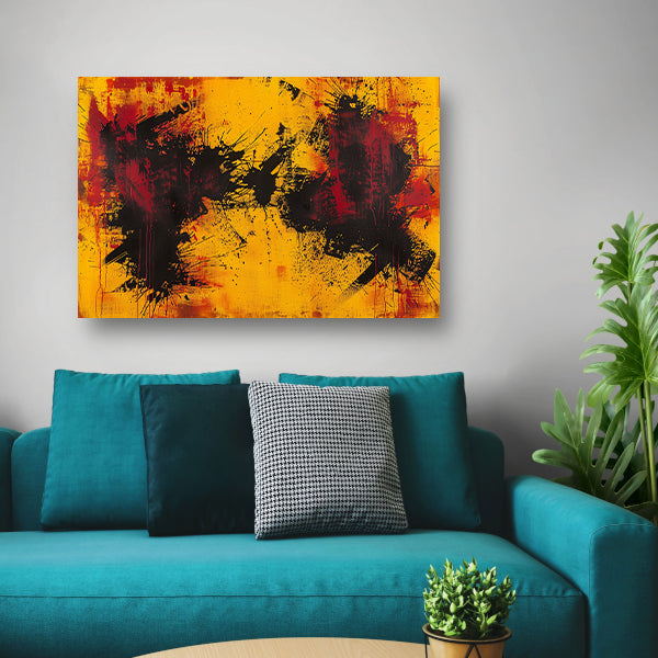 Abstract schilderij met dynamische kleurenexplosie poster