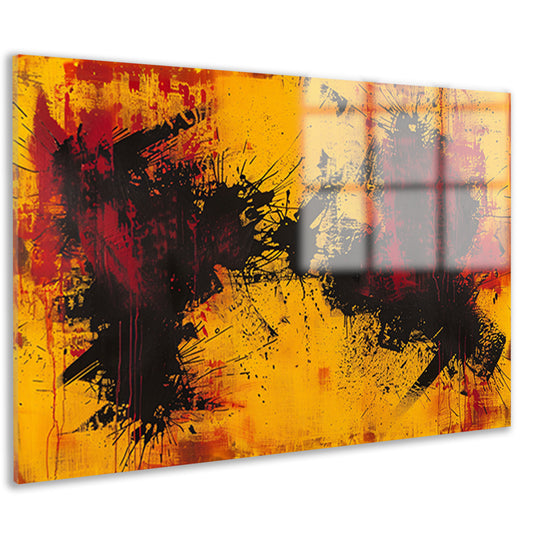 Abstract schilderij met dynamische kleurenexplosie acrylglas