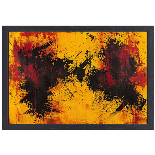 Abstract schilderij met dynamische kleurenexplosie canvas met baklijst