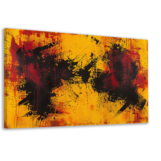 Abstract schilderij met dynamische kleurenexplosie canvas