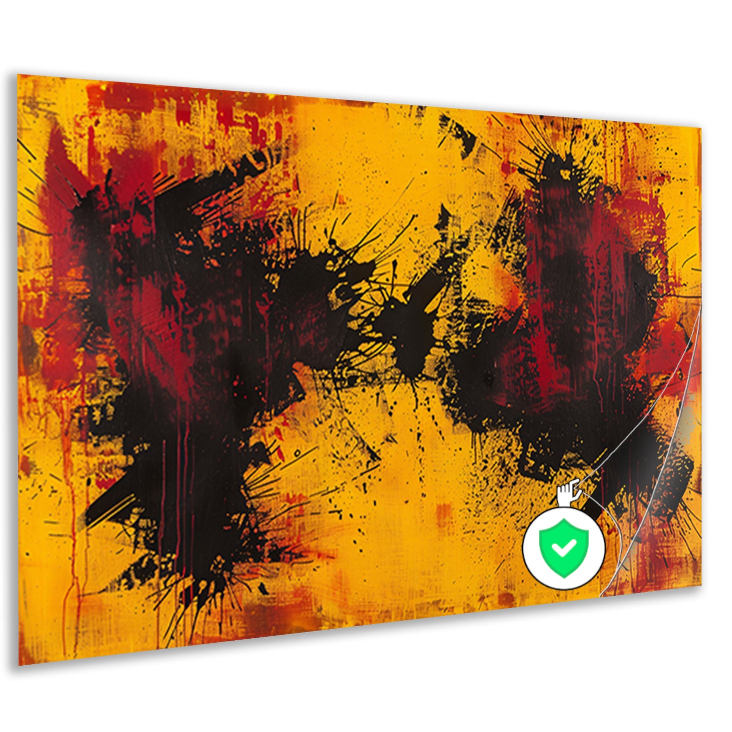 Abstract schilderij met dynamische kleurenexplosie poster