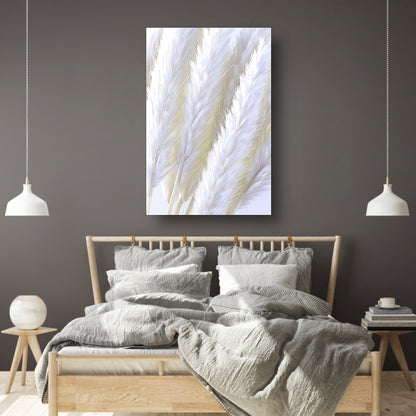 Digitale print van witte pluimen acrylglas