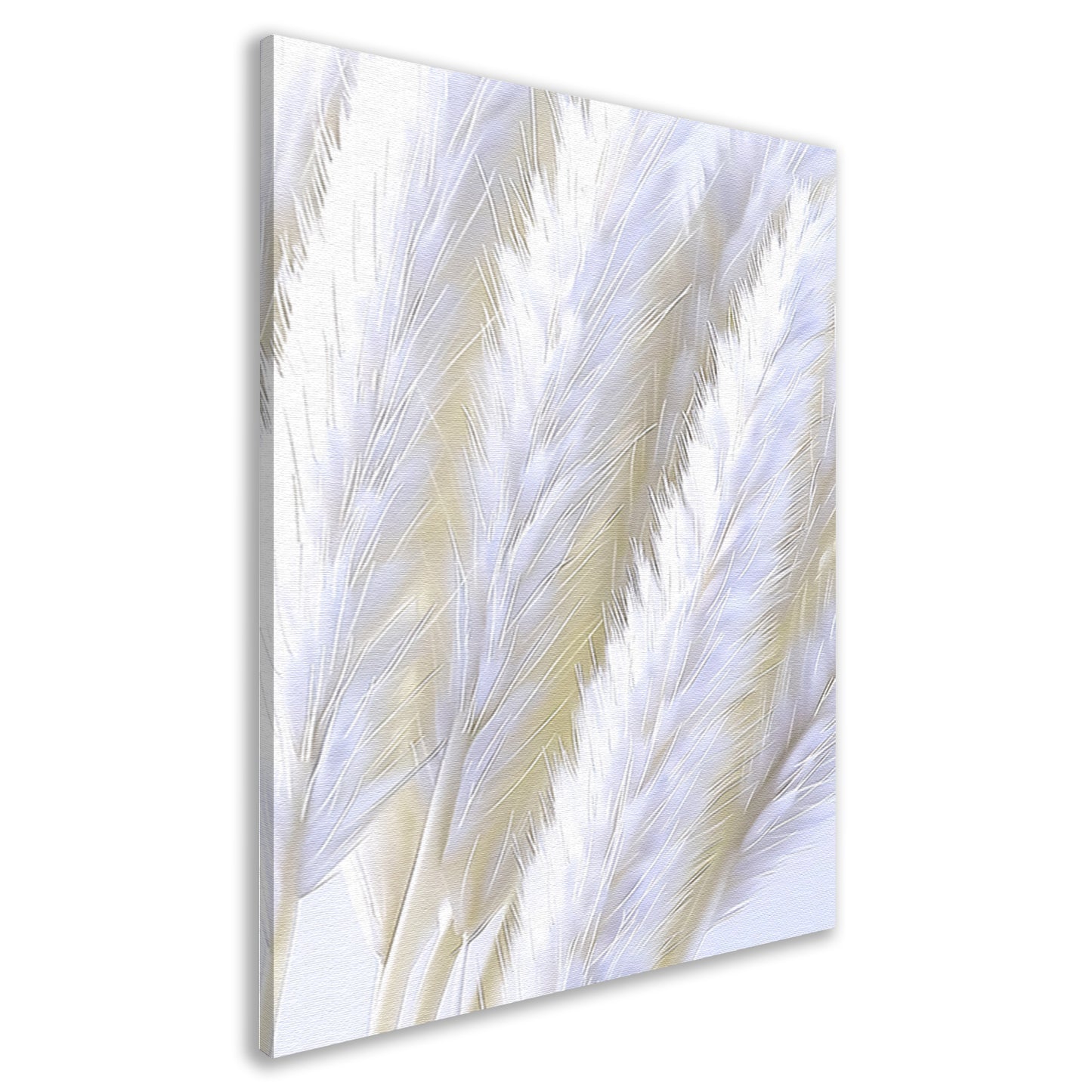 Digitale print van witte pluimen canvas