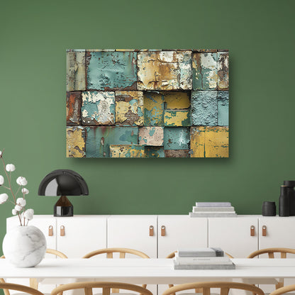 Verweerd abstract patroon schilderij met kleurenposter
