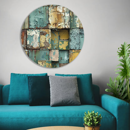 Verweerd abstract patroon schilderij met kleuren forex muurcirkel