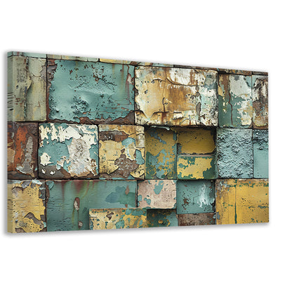 Verweerd abstract patroon schilderij met kleuren canvas