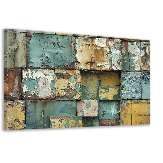 Verweerd abstract patroon schilderij met kleuren canvas