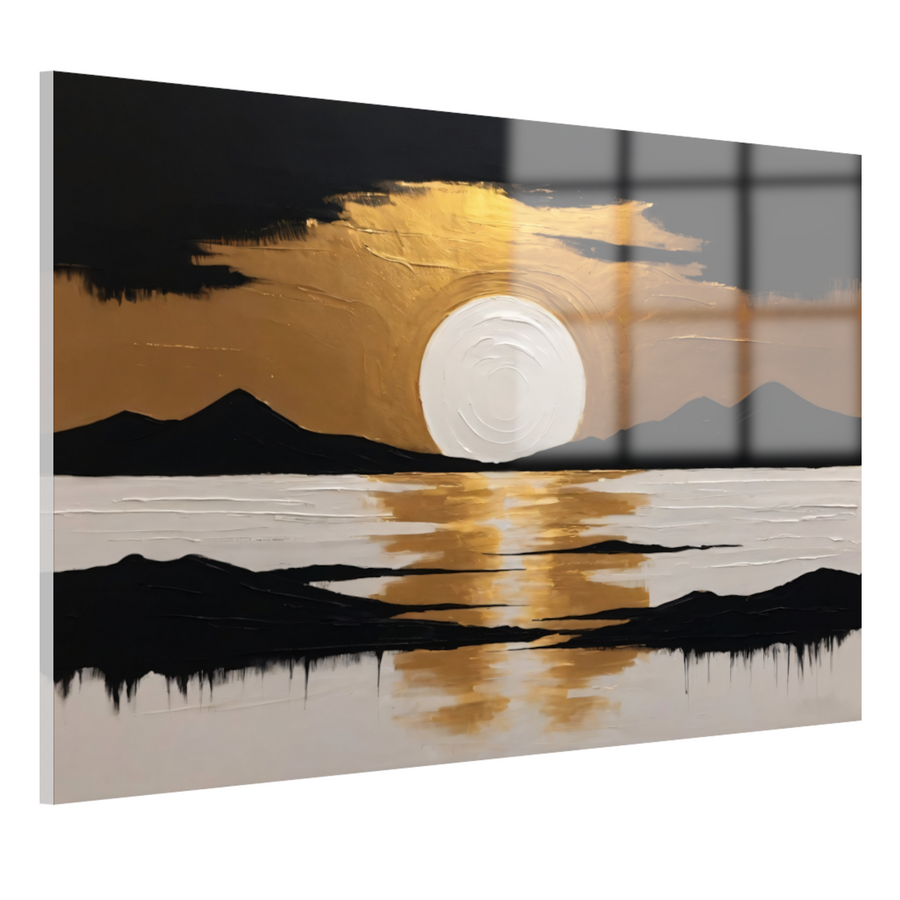 Gouden Reflecties bij Zonsondergang in de Bergen acrylglas