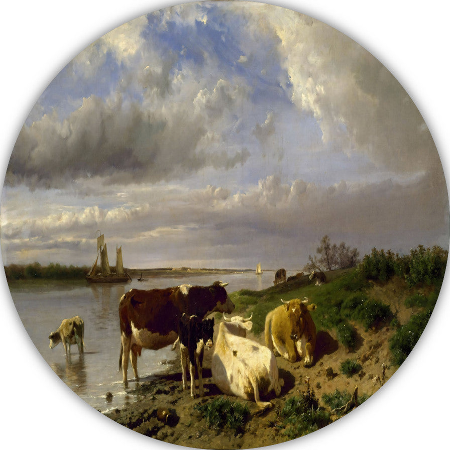 Landschap met vee - Anton Mauve forex muurcirkel