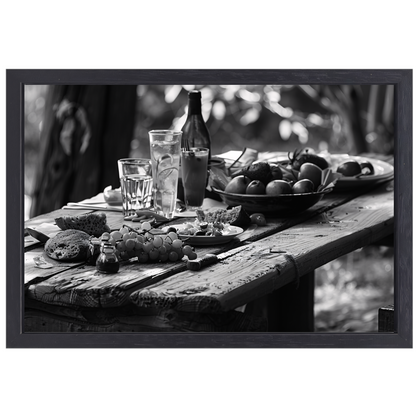 Minimalistische picknicktafel canvas met baklijst