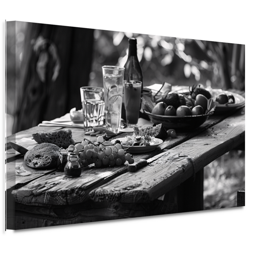 Minimalistische picknicktafel canvas