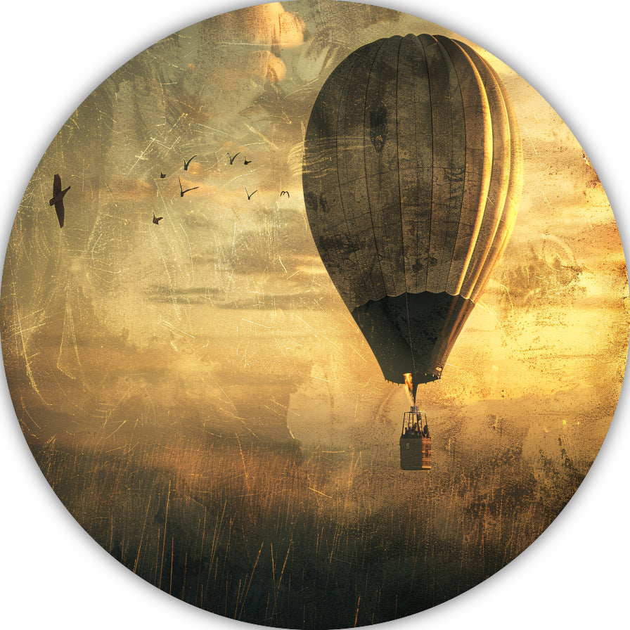 Luchtballon boven impressionistisch landschap forex muurcirkel