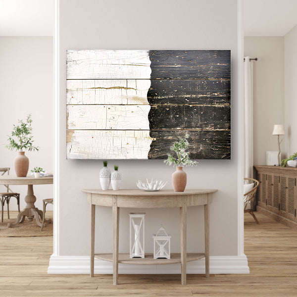 Gescheurd zwart-wit hout met textuur poster