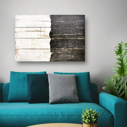 Gescheurd zwart-wit hout met textuur poster