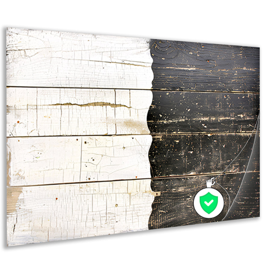 Gescheurd zwart-wit hout met textuur poster
