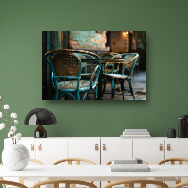 Minimalistisch terrasmeubilair canvas met baklijst